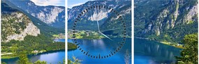 Kép - Hallstatt tó, Hallstatt, Austria (órával) (90x30 cm)