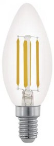 LED lámpa , égő , izzószálas hatás , filament , gyertya , E14 foglalat , 4 Watt , meleg fehér , dimmelhető , EGLO , 110025