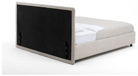 Bézs kárpitozott ágyneműtartós franciaágy ágyráccsal 180x200 cm Myra Slim Line – Bonami Selection