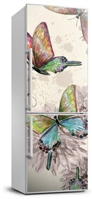 Dekor matrica hűtőre Színes pillangók FridgeStick-70x190-f-90122536