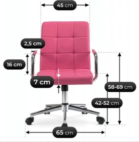 Forgószék ifjúsági rózsaszín ökobőr. ASTRO