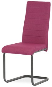 Scaun tip sanie de culoare Magenta cu tapițerie din țesătură, picioare din metal . DCL-400