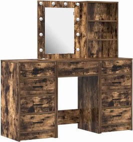 vidaXL Öltözködőasztal fiókkal 3 pcs Barna 40 x 41 x 135 cm Faanyag