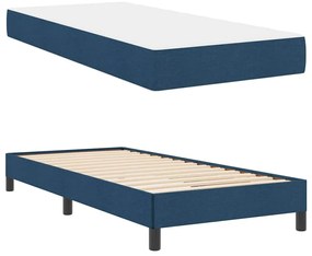 Boxrugós ágy matracmal Kék 90 x 190 cm szövet