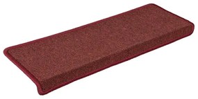 30 db lépcsőszőnyeg 65 x 21 x 4 cm bordó téglalap alakú széllel