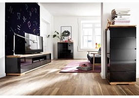 ARVI komód fekete/tölgy