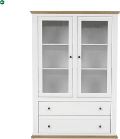 Vitrin MZ5, fehér/grand tölgy, LEON