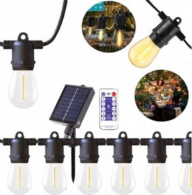 Napelemes LED-es kerti girland 20m+távirányító Napelemes kerti pavilon dekoráció