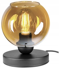 Glimex Orb üvegbúrás asztali lámpa méz színben 1xE27