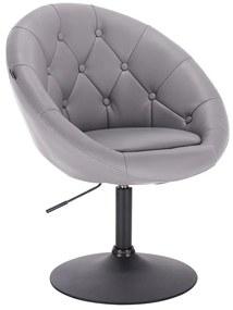 HC8516N Szürke modern műbőr szék fekete lábbal
