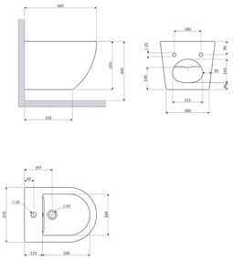 OMNIRES OTTAWABIBP - függesztett bidé OTTAWA kerámia/fényes fehér