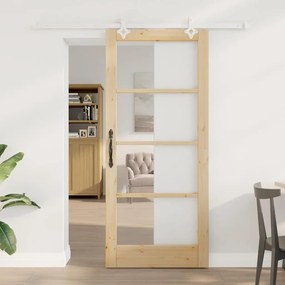 Csúszóajtó Barna 86 x 198.5 cm Fa és fém