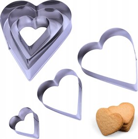 Süteményformák Lyukasztó Szív Tojás Sütőforma Acél Készlet