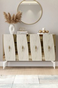 Elips 120 - White, Travertine, Gold