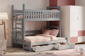 Amely Maxi emeletes ágy, jobb oldal - szürke, 90x200/120x200