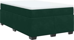 vidaXL sötétzöld bársony rugós ágy matraccal 120 x 200 cm