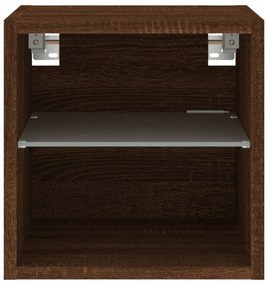 2 db barna tölgyszínű fali TV-szekrény LED-del 30x28,5x30 cm