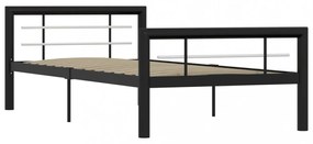 fekete és fehér fém ágykeret 90 x 200 cm