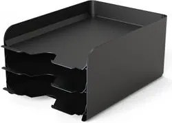 Irattálca, fém, 3 részes, ALBA, fekete (IAL34)