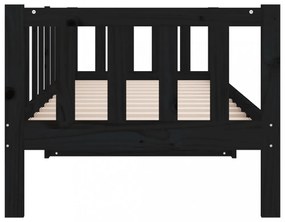 fekete tömör fenyőfa kanapéágy 80 x 200 cm