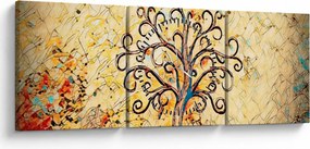 Kép - Mozaik életfa (órával) (90x30 cm)