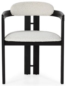 Fehér-fekete kárpitozott karfás étkezőfotel szett 2 db-os Eiden – MOME