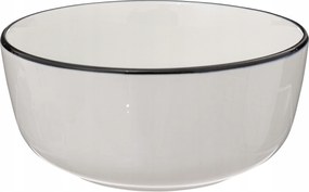 Ø15 Cm-es Porcelán Tál, Fekete Szegéllyel Az Ételek Felszolgálásához