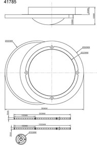 Globo 41785 Mennyezeti lámpa, fém matt fekete, alumínium szürke csiszolt, akril fehér, műanyag fehér, szilikon fehér, HxSzxM: 369x300x83mm, tartozék: LED 30W 230V, 3900lm forrás, 2200lm kimenet, 4000K