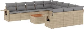 vidaXL 12 részes vegyes bézs polyrattan kerti ülőgarnitúra párnákkal