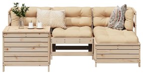 vidaXL 5 részes tömör fenyőfa kerti kanapészett