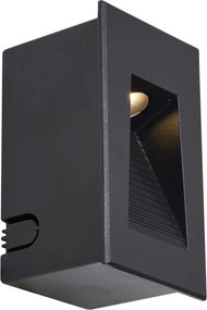 6 darabos modern süllyesztett fali lámpa szett fekete 7 cm LED-del IP65 - Trem