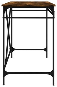 füstös tölgy színű szerelt fa és vas íróasztal 100 x 50 x 75 cm