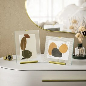 Aranyszínű üveg álló képkeret 19x23 cm Flute – Umbra