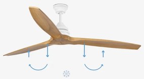 FARO 33728DC - Mennyezeti ventilátor ALO L fa/fehér á. 152 cm + távirányítás
