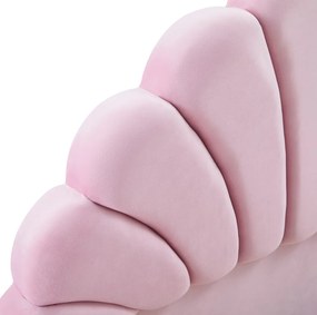 Ágy ágyráccsal, 140x200, rózsaszín Velvet szövet, ISADORA