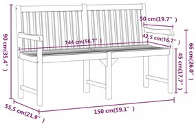tömör akácfa kerti pad 150 cm