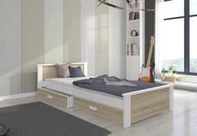 ALDEXO ágy, 180x80, fehér/trufla