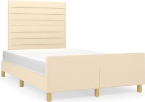 vidaXL krémszínű szövet ágykeret matrac nélkül 120x200 cm