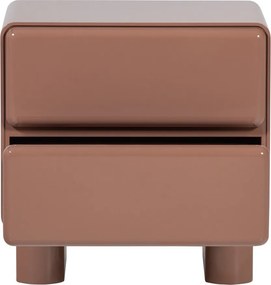 Rózsaszín fényes éjjeliszekrény Lustra – WOOOD