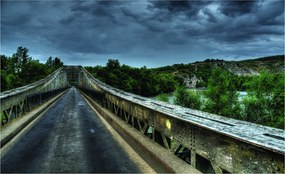 Fotótapéta Híd a felhőkben komor vinil táj 416x254 +ragasztó