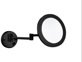AREZZO design LED kozmetikai tükör kerek, 5x nagyítással, fekete
