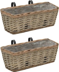 vidaXL 2 db fonott virágtartó PE béléssel 40 cm