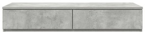 Ágy Fiókok Betonszürke 100x36,5x16,5 cm Műanyag Fa