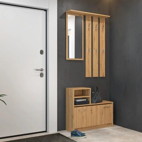 Shannan GAR előszobafal, 85x180x24 cm, tölgy