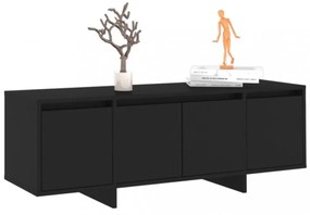fekete szerelt fa fali TV-szekrény 120x30x40,5 cm