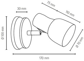 Spot-Light 2239176 - SVANTJE fali spotlámpa 1xE14/40W/230V