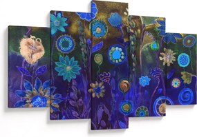 Sötétkék virágok képe (150x105 cm)