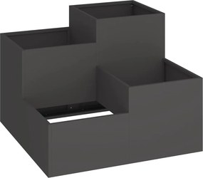vidaXL Kerti cserép Fekete 80 x 80 x 60 cm Acél