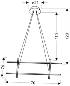 LED Csillár zsinóron ANDROS LED/40W/230V