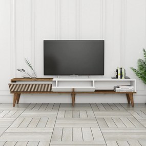 TV szekrény Milan Alt - Diós, Fehér